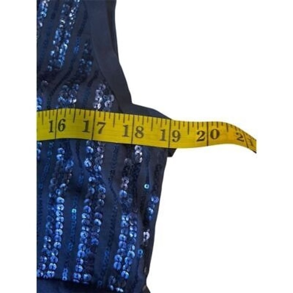 Weekend Max Mara Women's Blue Sequin Sleeveless Blouse Top Size L - Picture 4 of 5